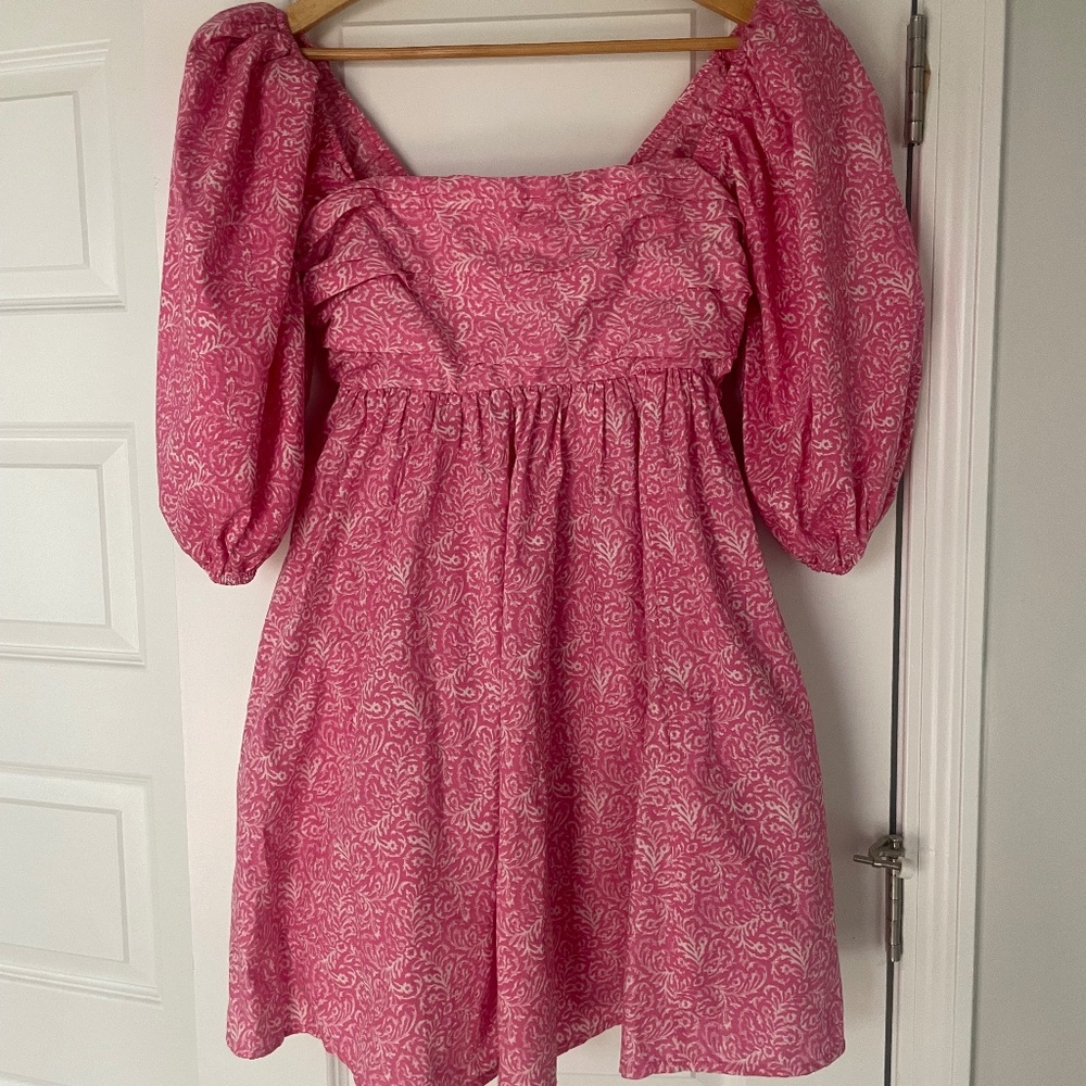 Abercrombie & Fitch Emerson Poplin Puff Sleeve Dress